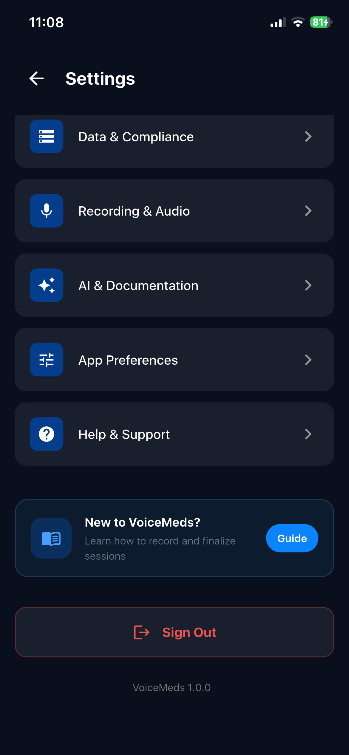 Settings and compliance controls